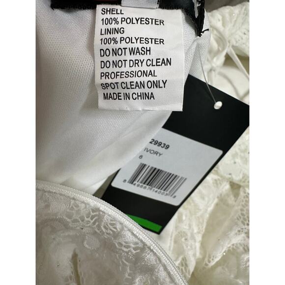 NEW La Femme Rhinestone Gown 29939 Bride Wedding Women's Ivory Size 6 - Picture 6 of 6